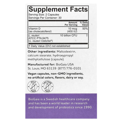 BioGaia, Osfortis with Vitamin D, 60 Probiotic Capsules