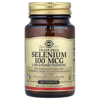 Solgar, Selenium, Yeast-Free, 100 mcg, 100 Tablets