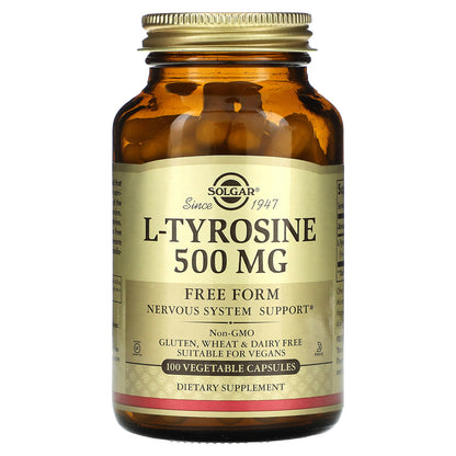 Solgar, L-Tyrosine, 500 mg, 100 Vegetable Capsules