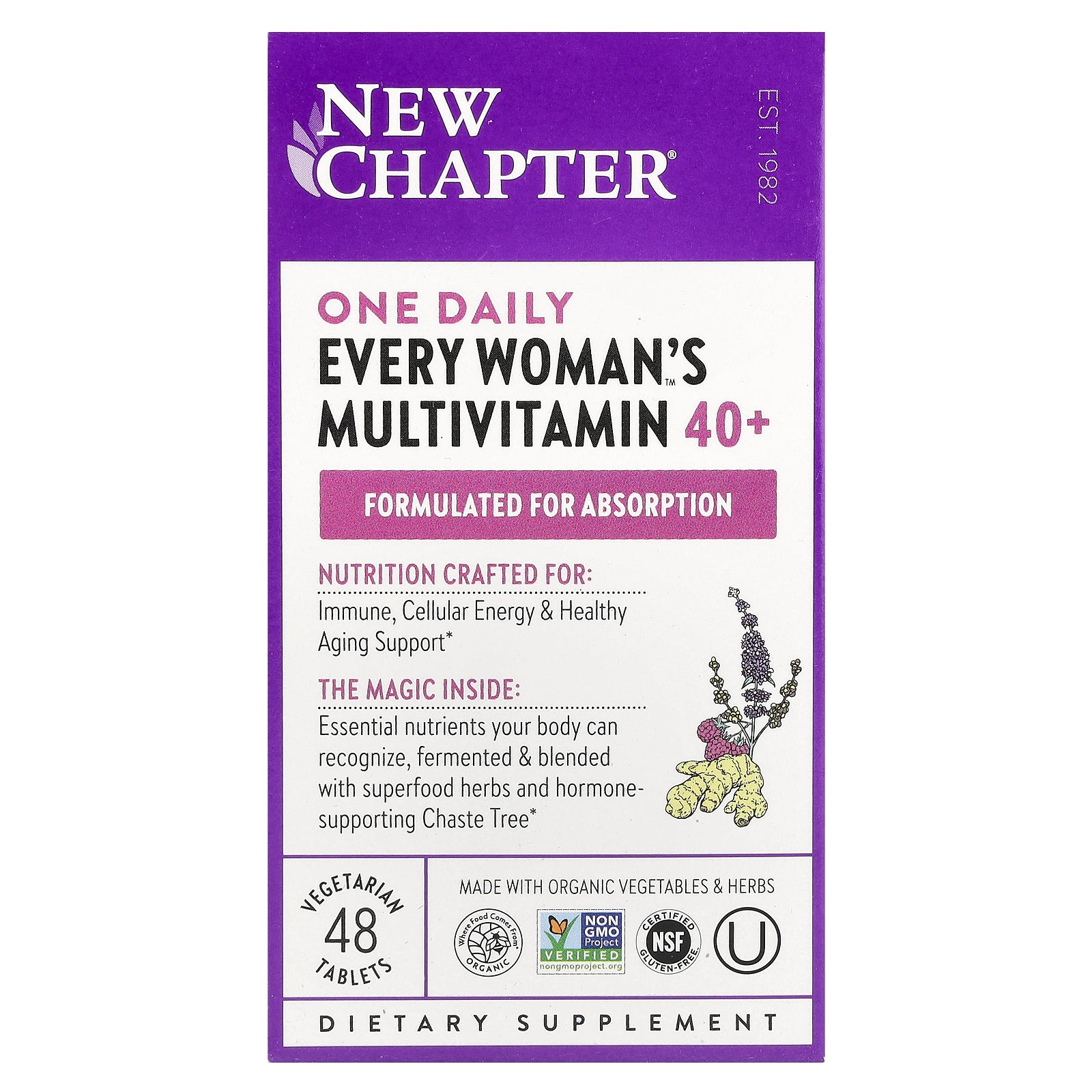 New Chapter, Every Woman's One Daily 40+ Multivitamin, 48 Vegetarian Tablets