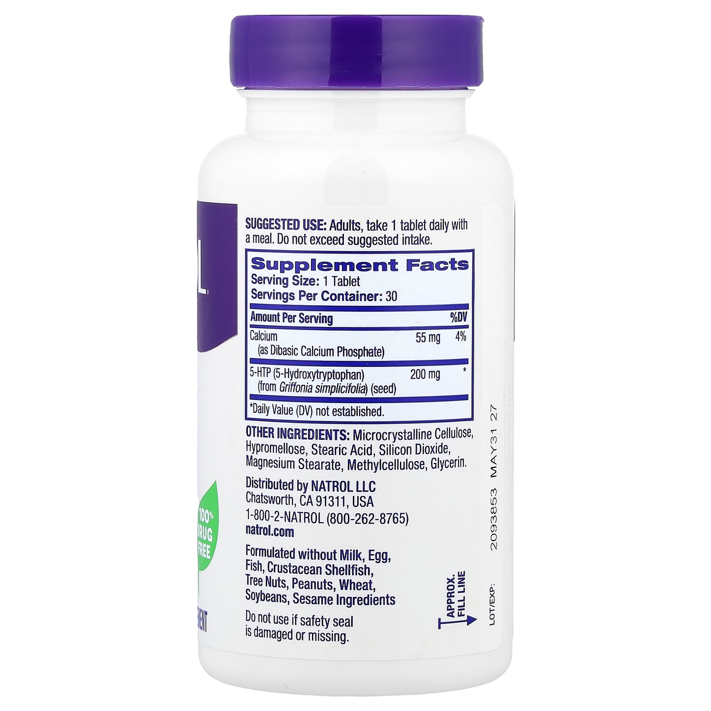 Natrol, 5-HTP, Time Release, 30 Tablets