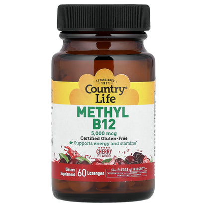 Country Life, Methyl B12, Cherry, 5,000 mcg, 60 Lozenges