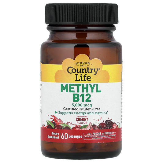 Country Life, Methyl B12, Cherry, 5,000 mcg, 60 Lozenges