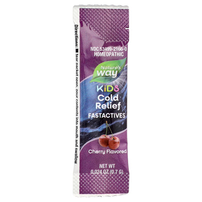 Nature's Way, Umcka®, Kids Cold Relief, FastActives®, For Ages 6+, Cherry, 10 Powder Packets, 0.024 oz (0.7 g) Each