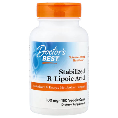 Doctor's Best, Stabilized R-Lipoic Acid , 100 mg, 180 Veggie Caps