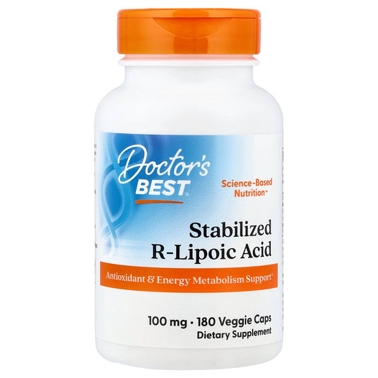 Doctor's Best, Stabilized R-Lipoic Acid , 100 mg, 180 Veggie Caps