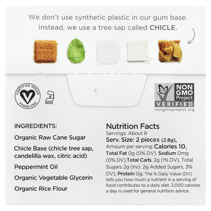 Simply Gum, Chewing Gum, Peppermint, 15 Pieces