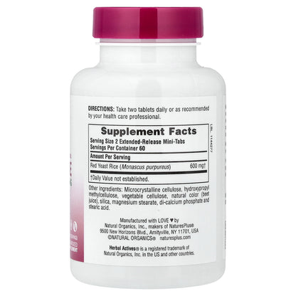 NaturesPlus, Herbal Actives, Red Yeast Rice, 120 Mini-Tabs (300 mg per Tab)