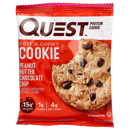 Quest Nutrition, Protein Cookie, Peanut Butter Chocolate Chip, 12 Cookies, 2.04 oz (58 g) Each