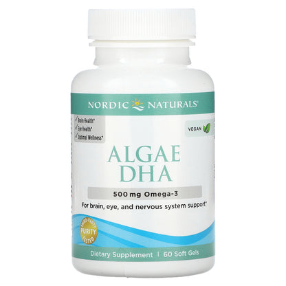 Nordic Naturals, Algae DHA, 500 mg, 60 Soft Gels (250 mg per Soft Gel )