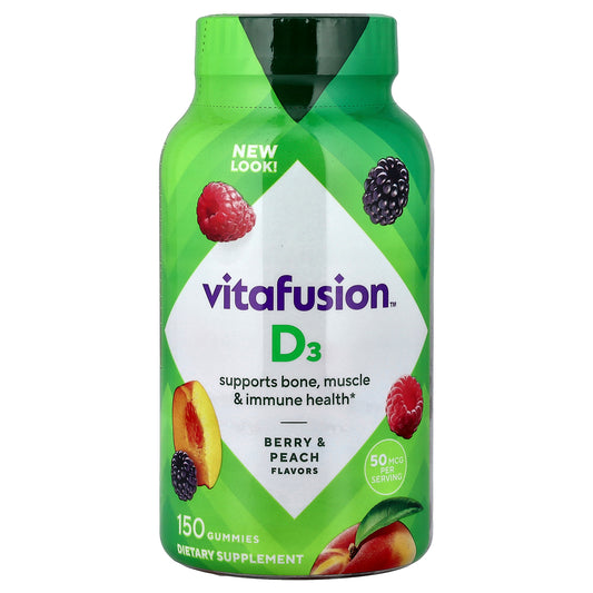 VitaFusion, Vitamin D3, Berry & Peach, 150 Gummies (25 mcg per Gummy)