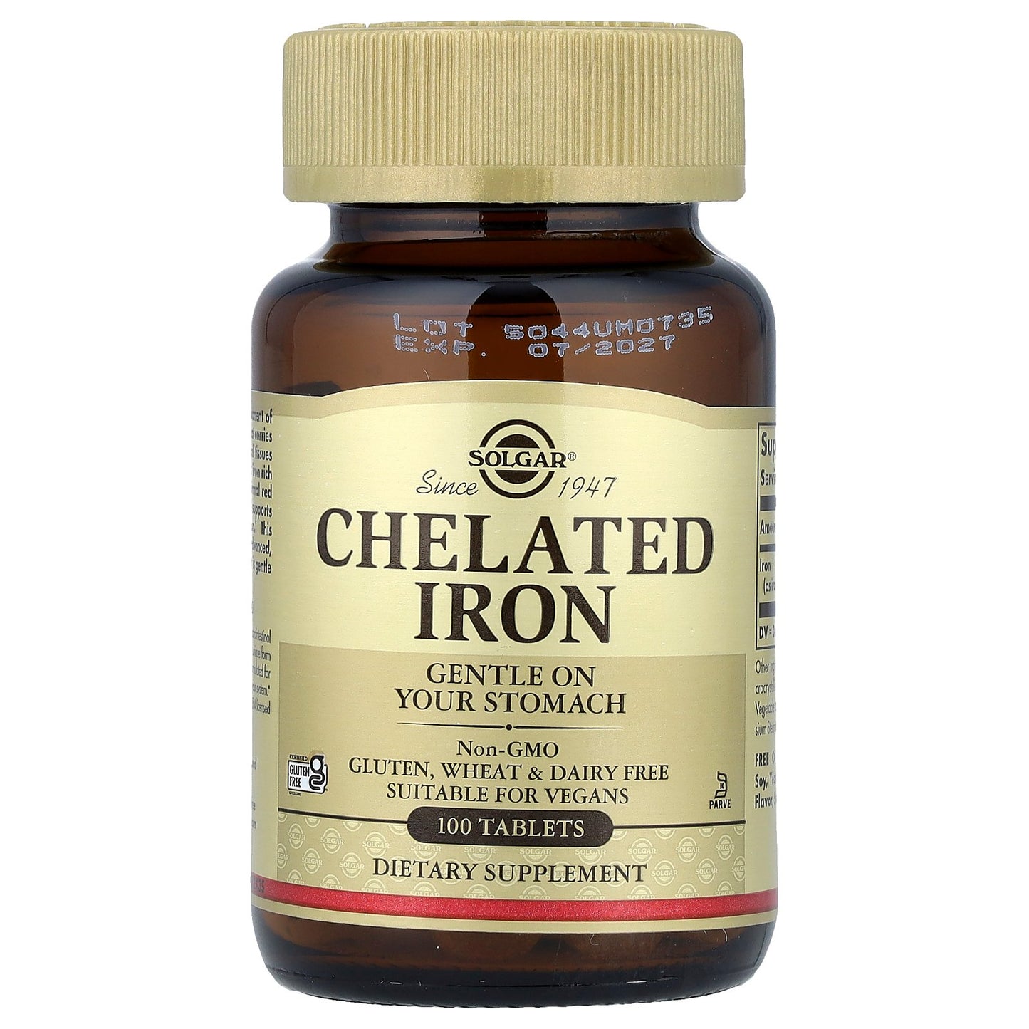 Solgar, Chelated Iron, 100 Tablets (25 mg per Tablet)