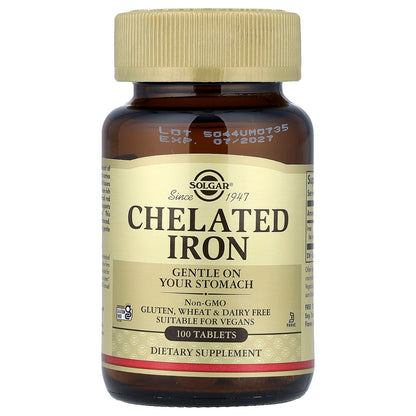 Solgar, Chelated Iron, 100 Tablets (25 mg per Tablet)
