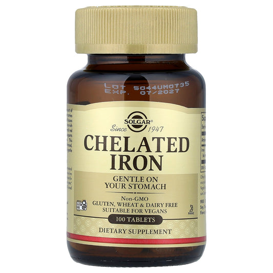Solgar, Chelated Iron, 100 Tablets (25 mg per Tablet)
