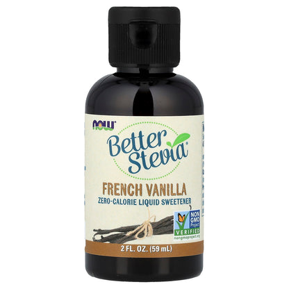 NOW Foods, Better Stevia®, Zero-Calorie Liquid Sweetener, French Vanilla, 2 fl oz (59 ml)