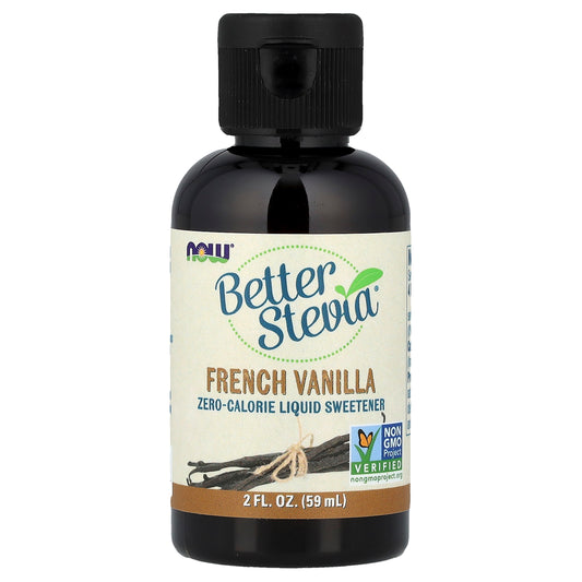 NOW Foods, Better Stevia®, Zero-Calorie Liquid Sweetener, French Vanilla, 2 fl oz (59 ml)