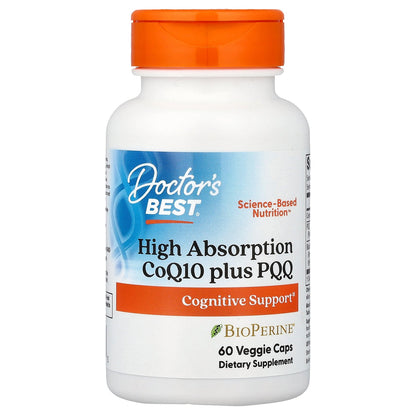 Doctor's Best, High Absorption CoQ10 plus PQQ, 60 Veggie Caps