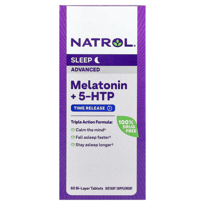 Natrol, Melatonin + 5-HTP, Time Release, 60 Bi-Layer Tablets