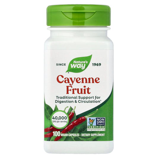 Nature's Way, Cayenne Fruit, 40,000 SHU, 100 Vegan Capsules