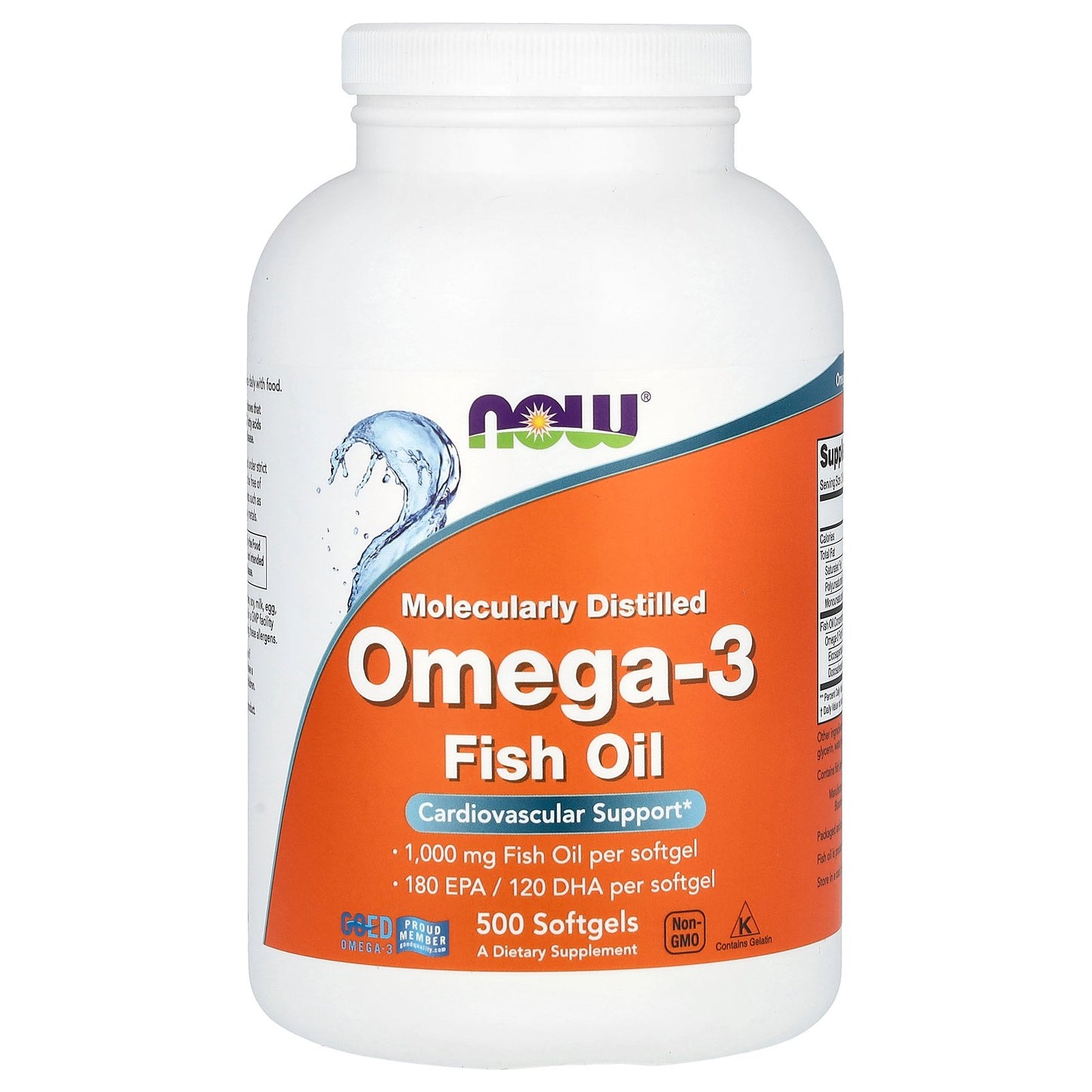 NOW Foods, Omega-3 Fish Oil, 1,000 mg, 500 Softgels