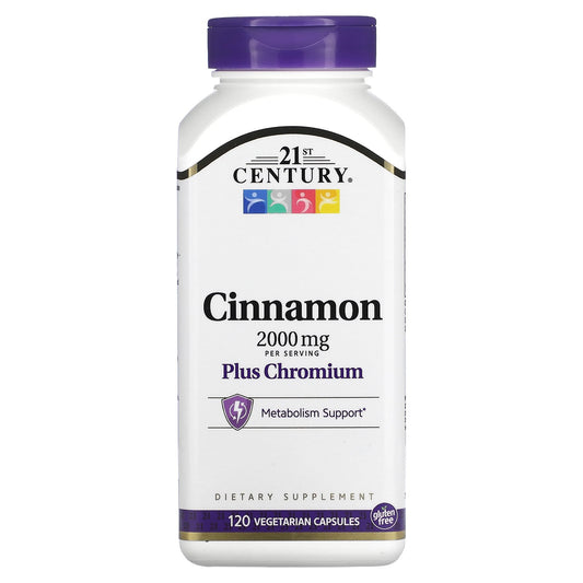 21st Century, Cinnamon Plus Chromium, 120 Vegetarian Capsules