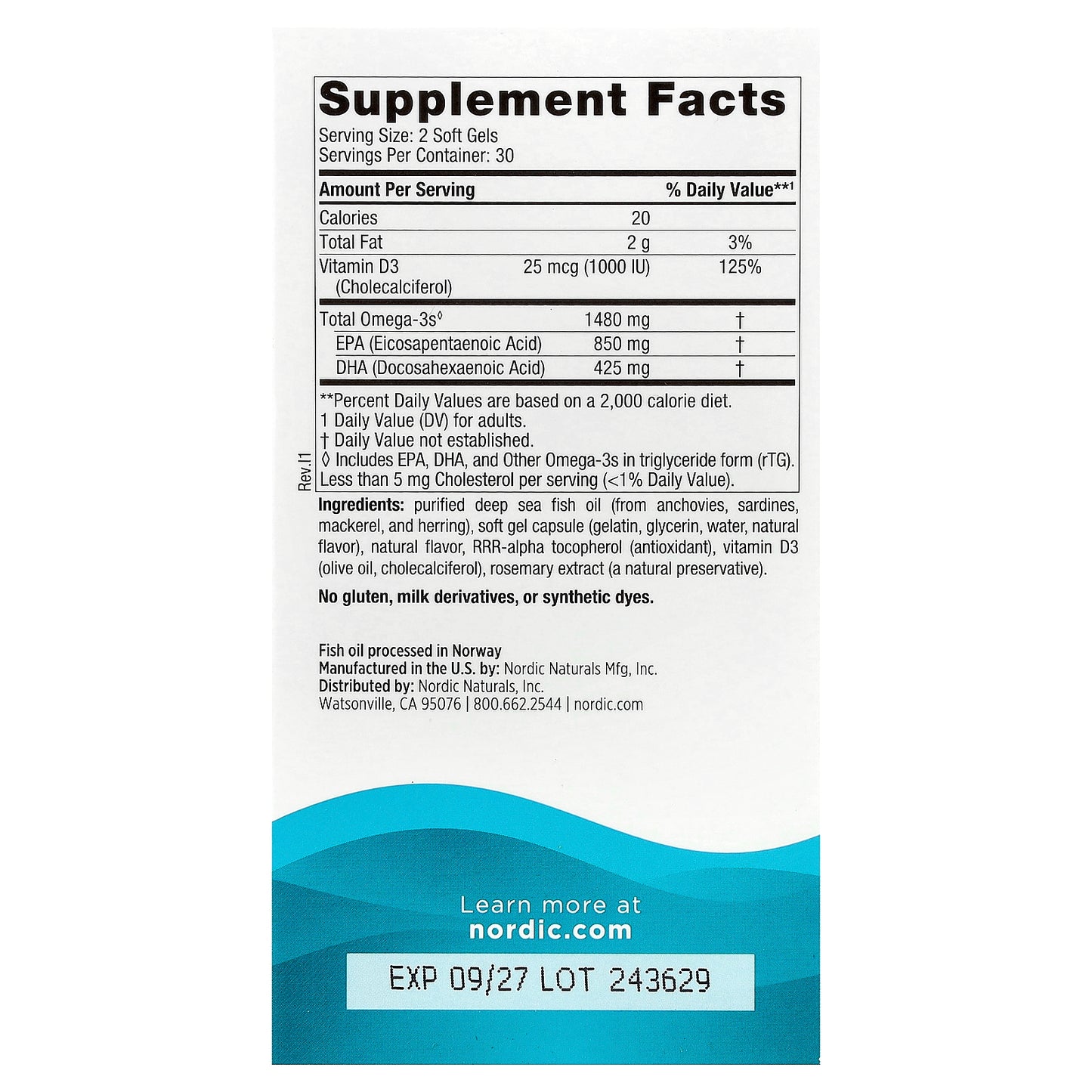 Nordic Naturals, Ultimate Omega® Xtra, Lemon, 60 Soft Gels