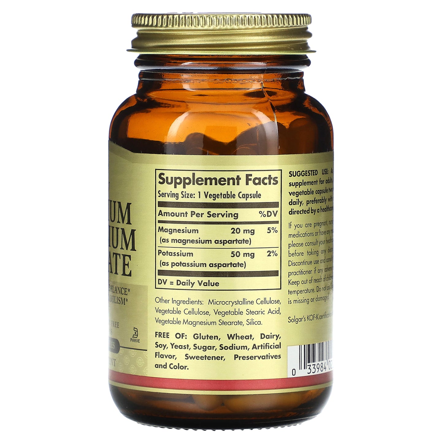 Solgar, Potassium Magnesium Aspartate, 90 Vegetable Capsules