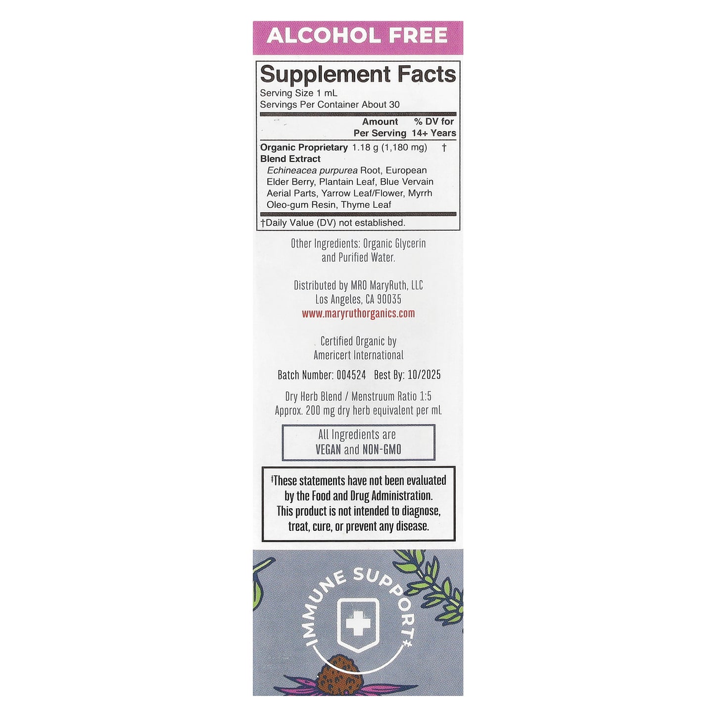 MaryRuth's, Organic Lymphatic Support Liquid Extract, Alcohol Free, 1 fl oz (30 ml)