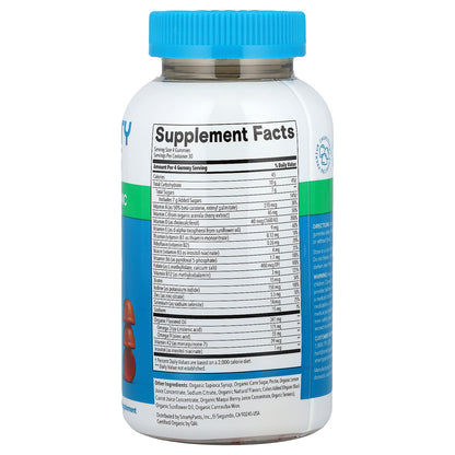 SmartyPants, Men's Organic, Multi & Omegas Gummies, Raspberry, Lemon Lime, & Grape , 120 Gummies