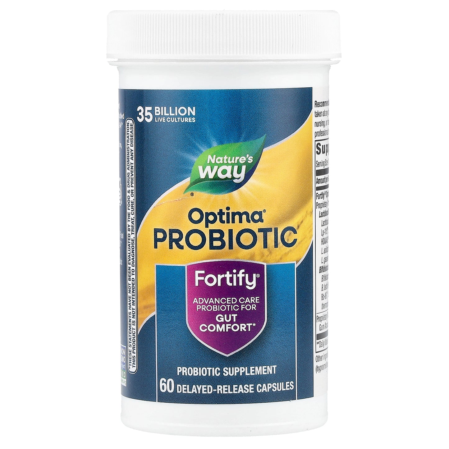 Nature's Way, Optima® Probiotic, Fortify®, Gut Comfort, 35 Billion, 60 Delayed-Release Capsules