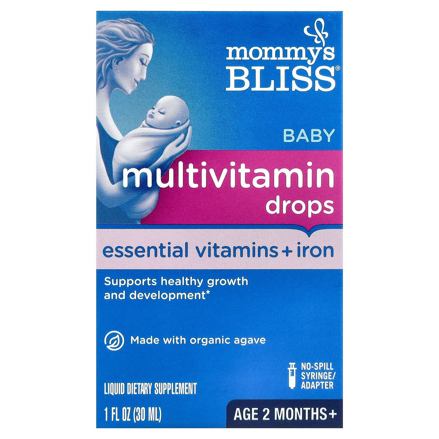 Mommy's Bliss, Baby Multivitamin Drops, Essential Vitamins + Iron, Age 2 Months +, 1 fl oz ( 30 ml)