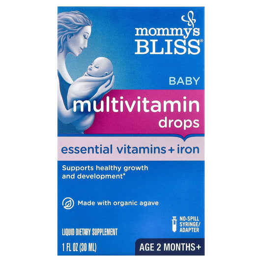 Mommy's Bliss, Baby Multivitamin Drops, Essential Vitamins + Iron, Age 2 Months +, 1 fl oz ( 30 ml)