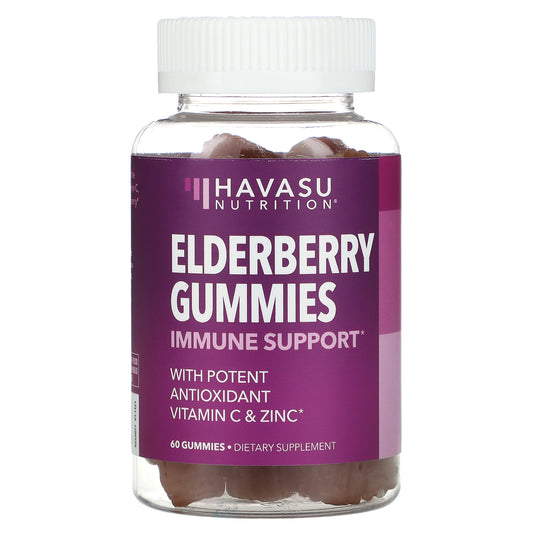 Havasu Nutrition, Elderberry Gummies, Natural Berry, 60 Gummies