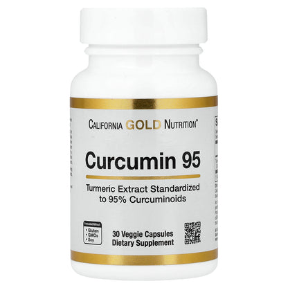 California Gold Nutrition, Curcumin 95, 30 Veggie Capsules (500 mg per Capsule)