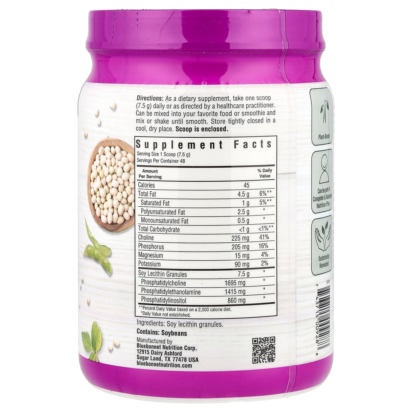 Bluebonnet Nutrition, Lecithin Granules, Unflavored, 12.7 oz (360 g)