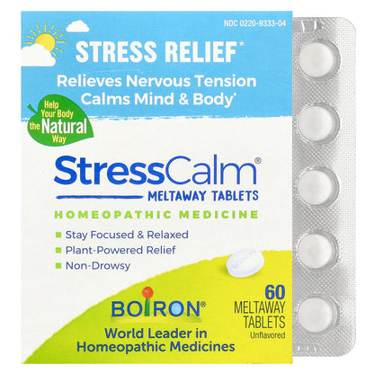 Boiron, StressCalm®, Unflavored, 60 Meltaway Tablets