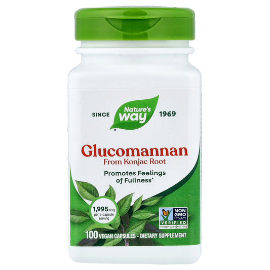 Nature's Way, Glucomannan from Konjac Root, 100 Vegan Capsules (665 mg per Capsule)