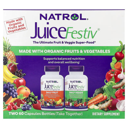 Natrol, JuiceFestiv®, 2 Bottles, 60 Capsules Each
