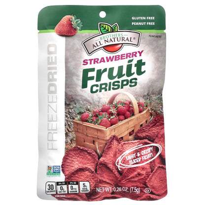 Brothers-All-Natural, Fruit Crisps, Strawberry, 12 Single-Serve Bags, 0.26 oz (7.5 g) Each