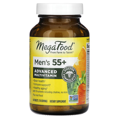 MegaFood, Men's 55+, Advanced Multivitamin, 60 Tablets