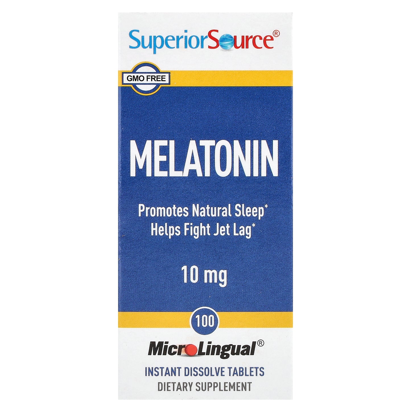 Superior Source, Melatonin, 10 mg, 100 MicroLingual® Instant Dissolve Tablets