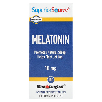Superior Source, Melatonin, 10 mg, 100 MicroLingual® Instant Dissolve Tablets