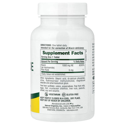 NaturesPlus, Niacinamide, Sustained Release , 1,000 mg, 90 Tablets