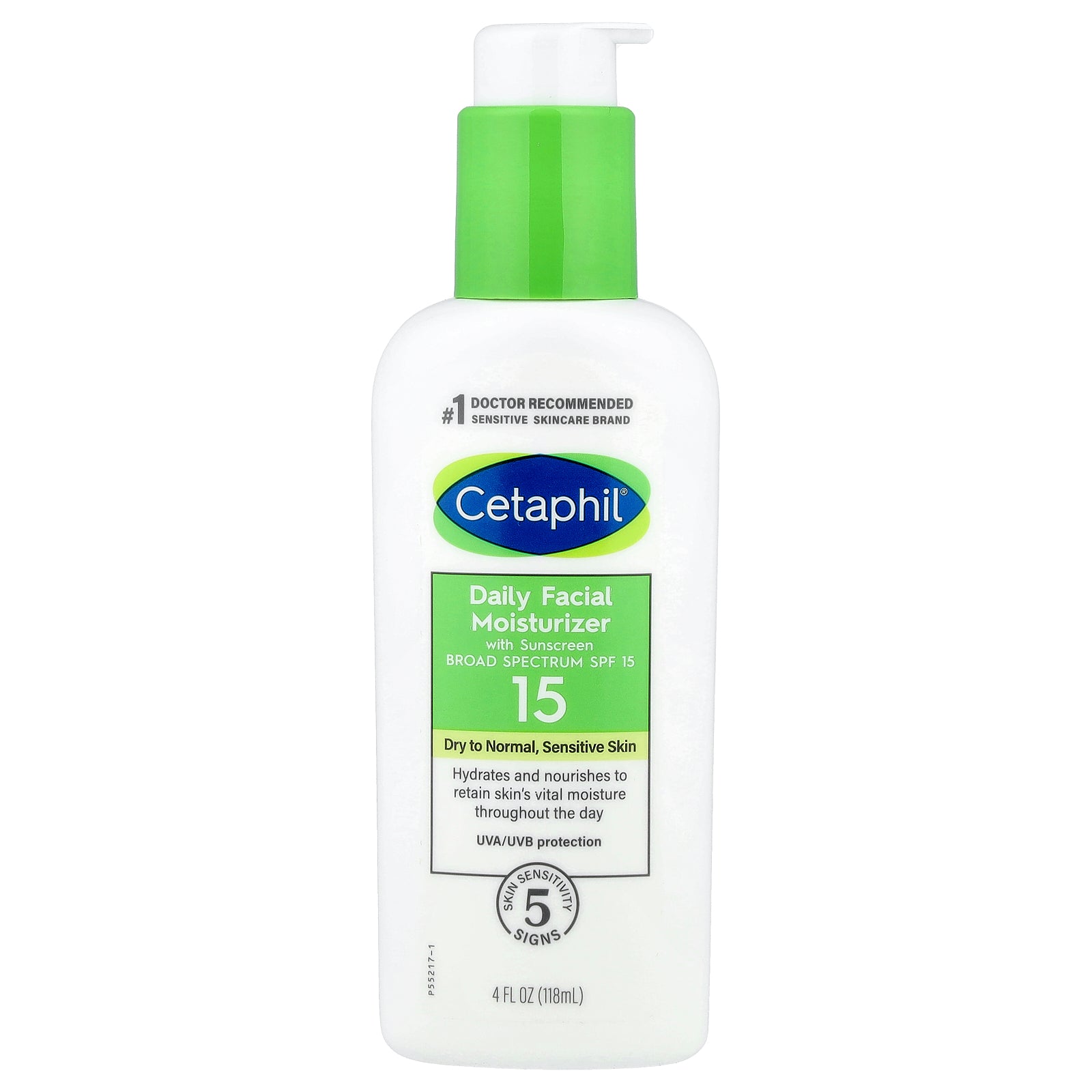 Cetaphil, Daily Facial Moisturizer with Sunscreen, SPF 15, Fragrance Free, 4 fl oz (118 ml)