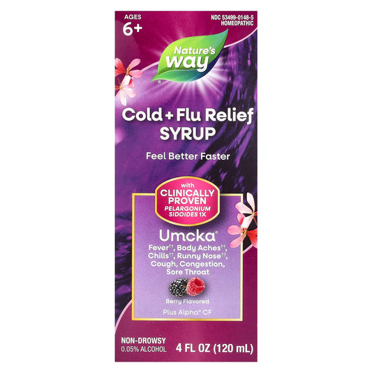 Nature's Way, Umcka®, Cold + Flu Relief, Ages 6+, Berry, 4 fl oz (120 ml)
