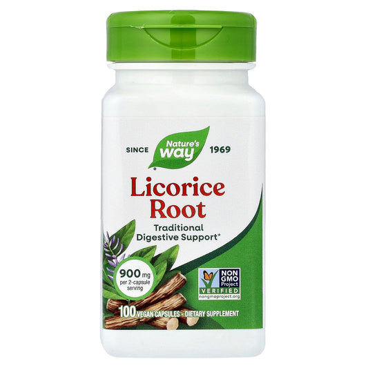 Nature's Way, Licorice Root, 100 Vegan Capsules (450 mg per Capsule)