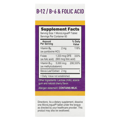 Superior Source, Methylcobalamin B-12, B-6 & Folic Acid, 60 MicroLingual® Instant Dissolve Tablets
