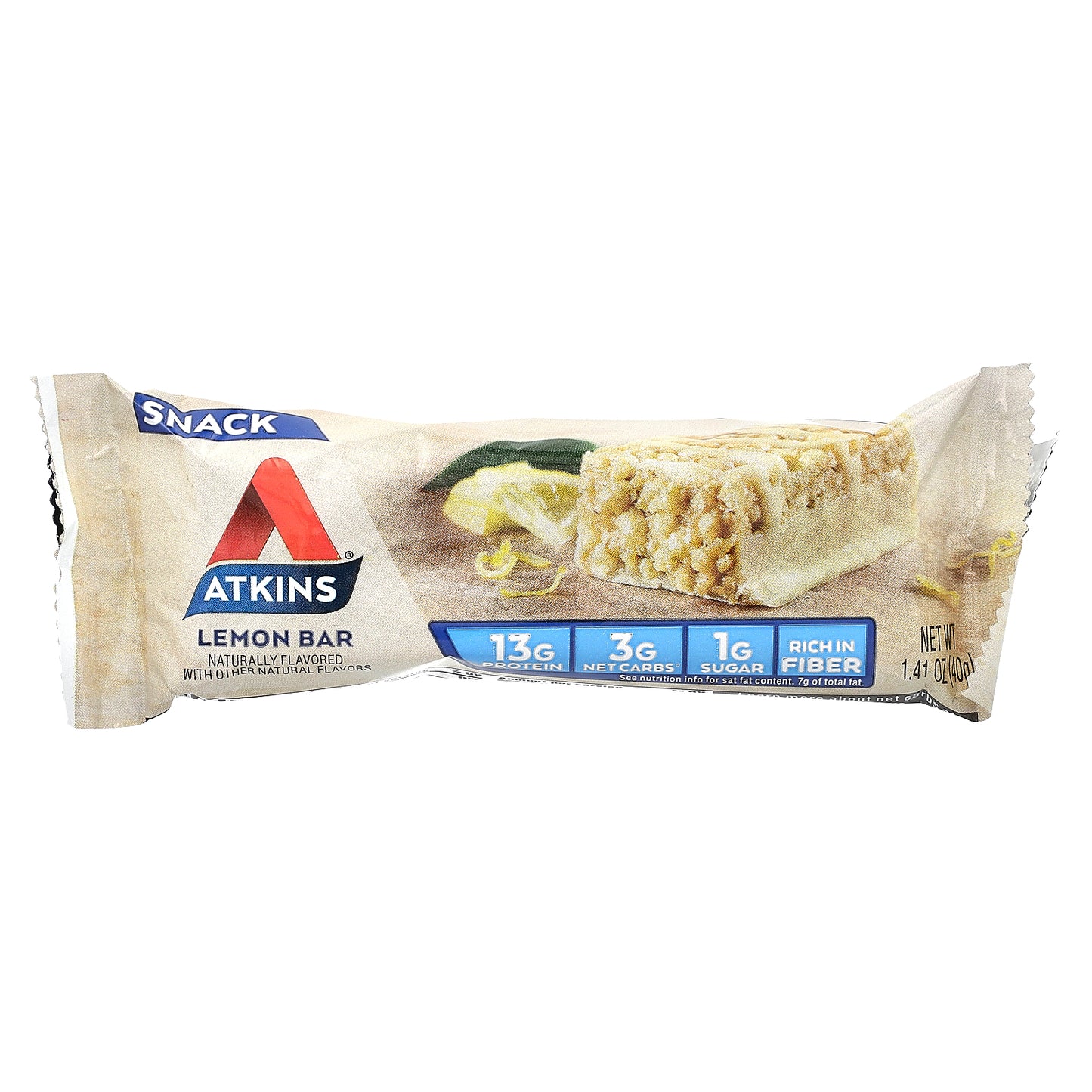 Atkins, Snack, Lemon Bar, 5 Bars, 1.41 oz (40 g) Each