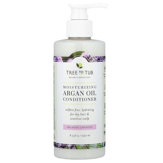 Tree To Tub, Moisturizing Argan Oil Conditioner, For Dry Hair & Sensitive Scalp, Relaxing Lavender , 8.5 fl oz (250 ml)