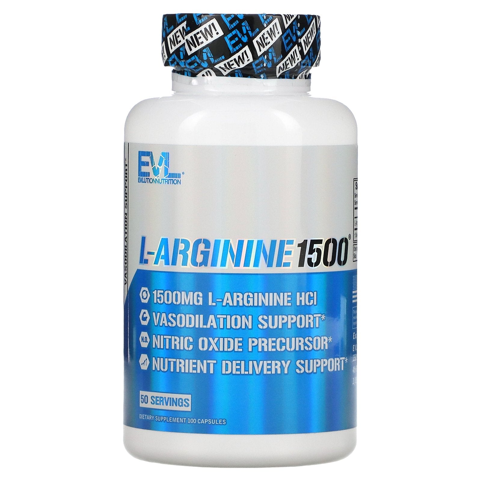 EVLution Nutrition, L-Arginine1500, 1,500 mg , 100 Capsules (750 mg per Capsule)